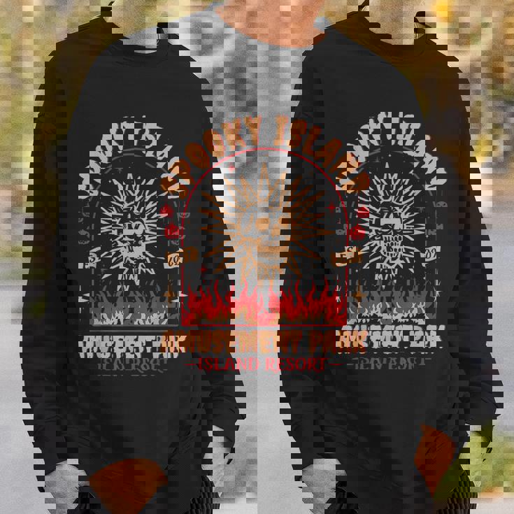 Halloween Spooky Island Est 2002 Amusement Park Skull Sweatshirt Gifts for Him