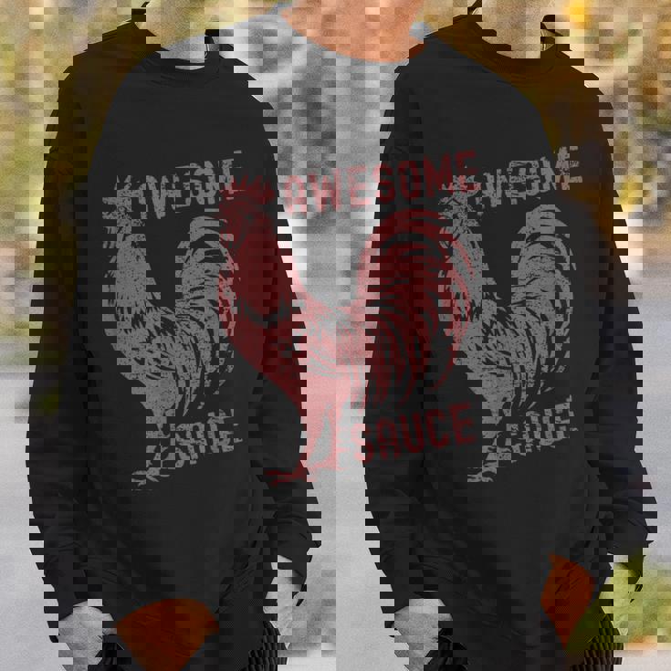 Pets Awesome Sauce With Picture Of Rooster Sweatshirt Gifts for Him