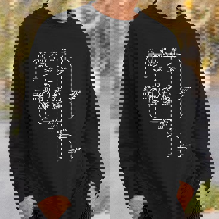 Fuzz Pedal スケマティック回路 ハンドワイヤー ミュージシャン ギフト スウェットシャツ 彼への贈り物