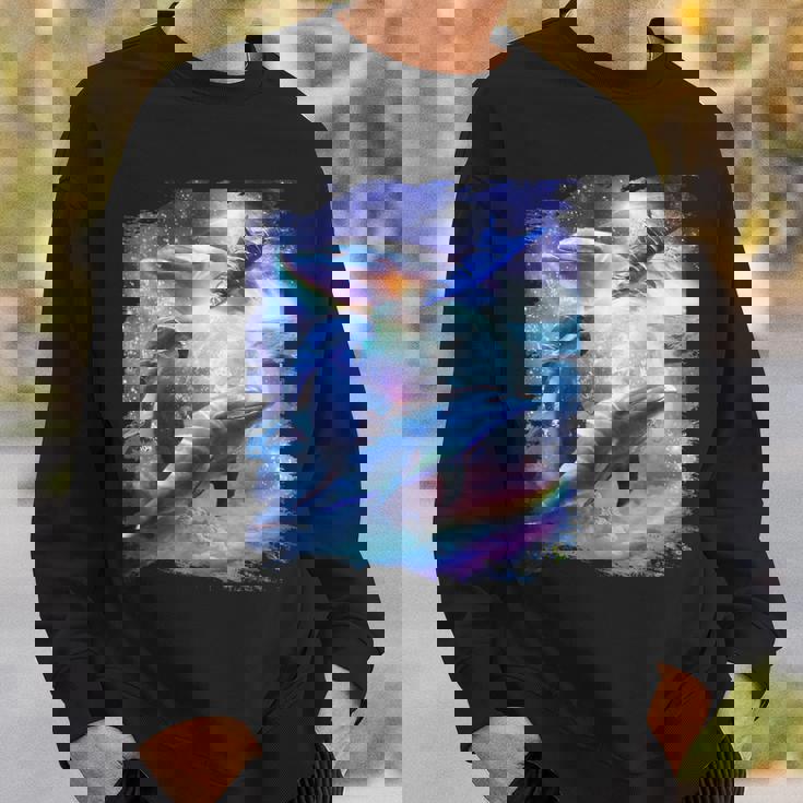 Galaxy Dolphin 宇宙のイルカ スウェットシャツ 彼への贈り物