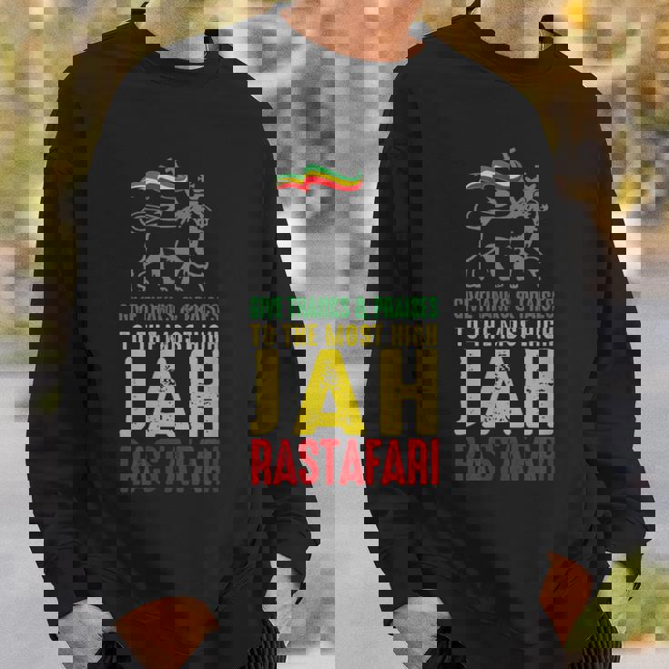 Give Thanks & Praises Jah Rastafari レゲエ ラスタ ウェア スウェットシャツ 彼への贈り物