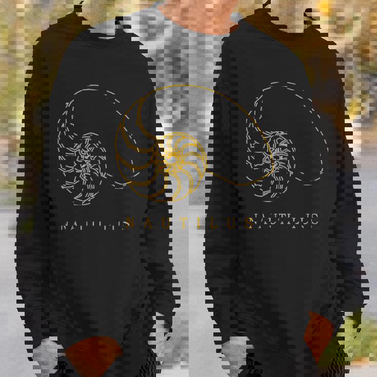 Golden Nautilus シェルtシャツ 海洋自然愛好家向け スウェットシャツ 彼への贈り物