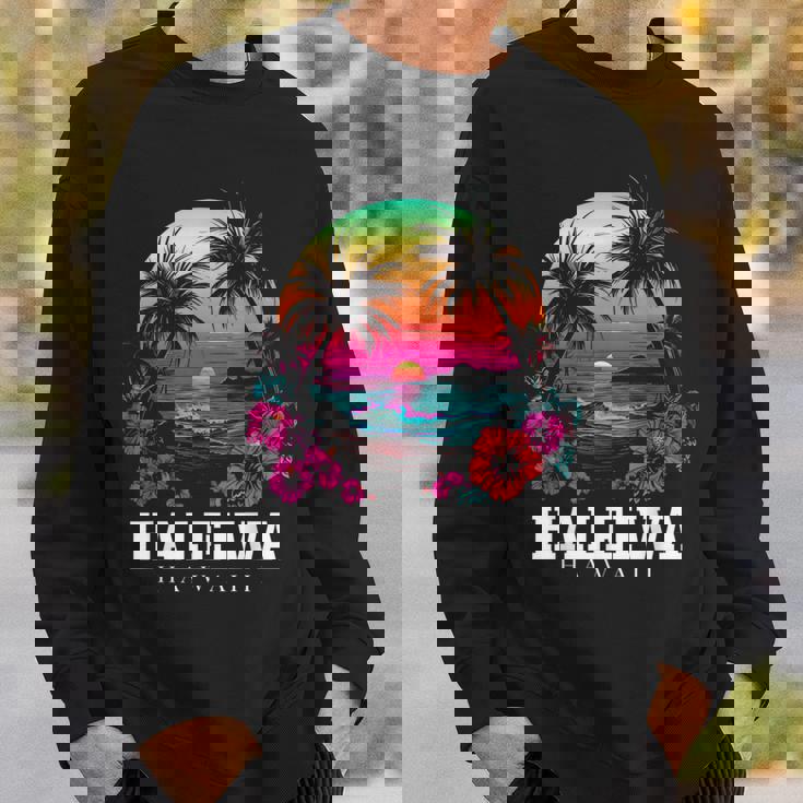 Haleiwa ハワイ ハワイアン ハイビスカス 花 サーファー お土産 スウェットシャツ 彼への贈り物