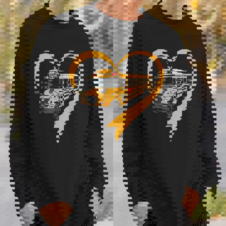 Heart School Bus Driver Sweatshirt Gifts for Him