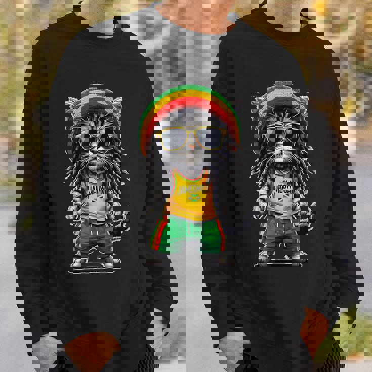 Jameowca クールで面白いジャマイカン ラスタ レゲエ キャット スウェットシャツ 彼への贈り物