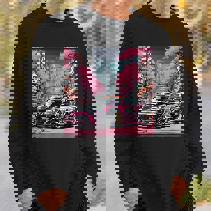 Jdm レトロ 和 ドリフト 車 東京 スカイライン 桜 スウェットシャツ 彼への贈り物