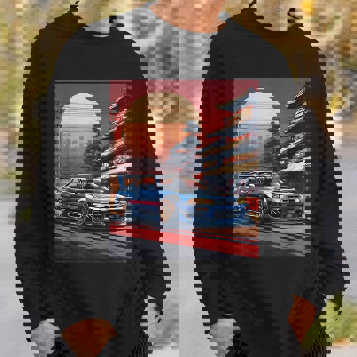 Jdm レトロ 日本自動車 レースカー 東京 スカイライン サンセット スウェットシャツ 彼への贈り物