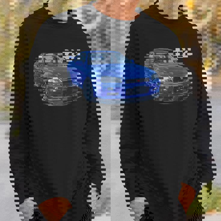 Jdm 車 R34 ベイサイド ブルー-Spec Ii スウェットシャツ 彼への贈り物