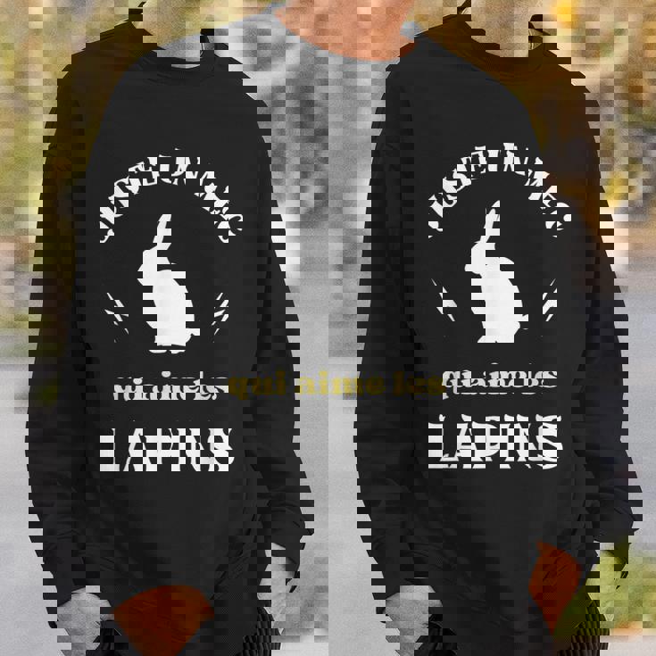 メンズ Just A Dude Who Loves Rabbits ユーモアラビットマン スウェットシャツ 彼への贈り物