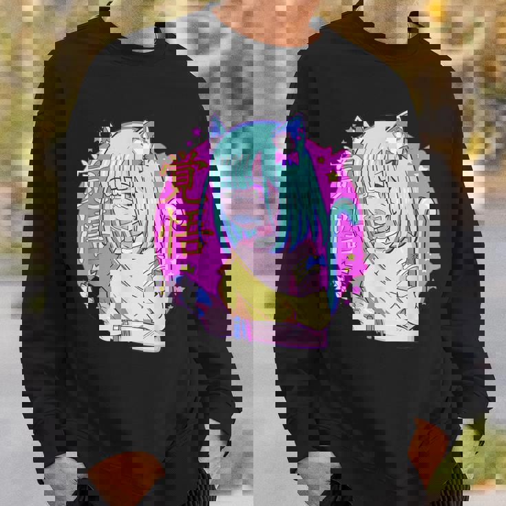 Kawaii Gamer ネコガール メンヘラ 美的パステル ゴス キュート スウェットシャツ 彼への贈り物