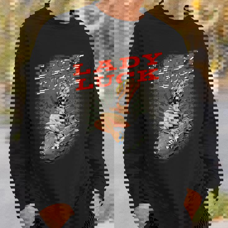 Lady Luckuper Nice Bomber ノーズアートtシャツ スウェットシャツ 彼への贈り物