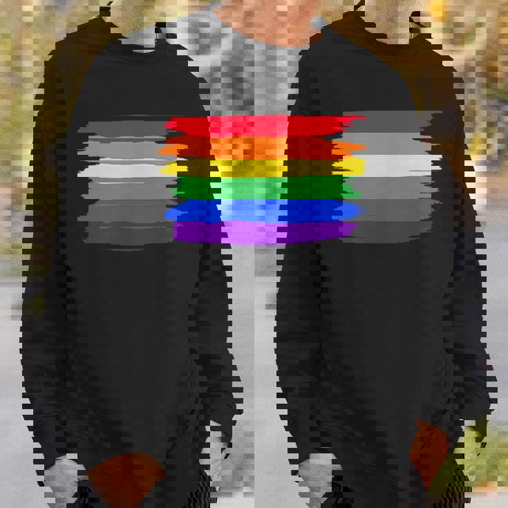 Lgbt ハートにレインボーフラッグ スウェットシャツ 彼への贈り物
