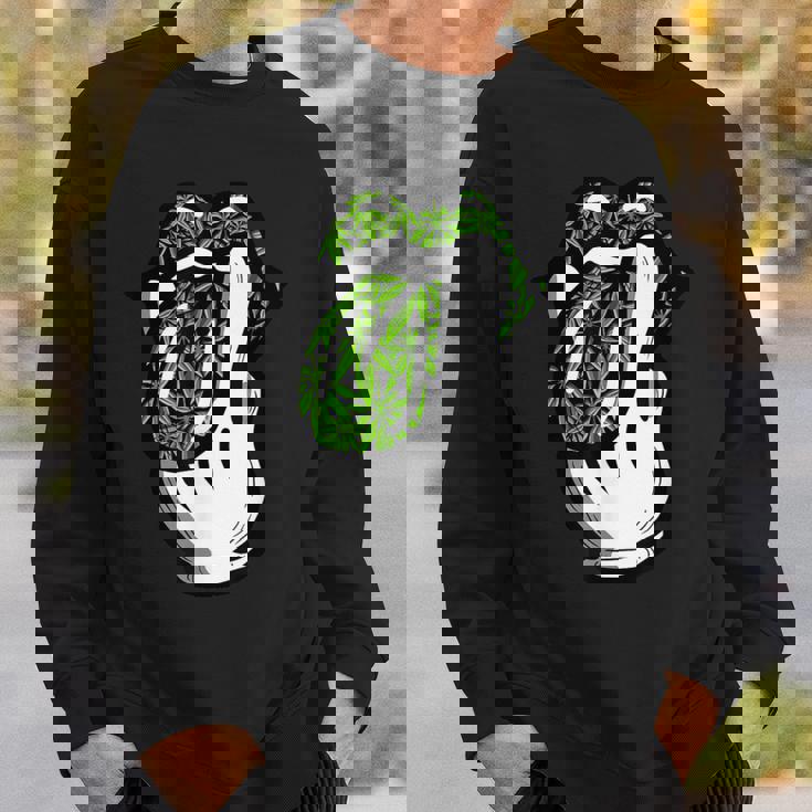 Lickmoke ウィードリーフパターン マリファナ420 大麻ポットギフト スウェットシャツ 彼への贈り物