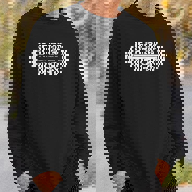 Lift Heavy Run Fast ウェイトリフターランナー ヴィンテージジムワークアウト スウェットシャツ 彼への贈り物