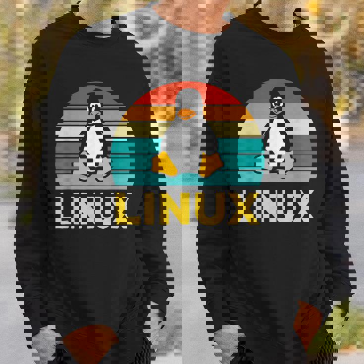 Linux レトロ ヴィンテージ ペンギン オタク ペンギン オペレーティング システム オタク スウェットシャツ 彼への贈り物