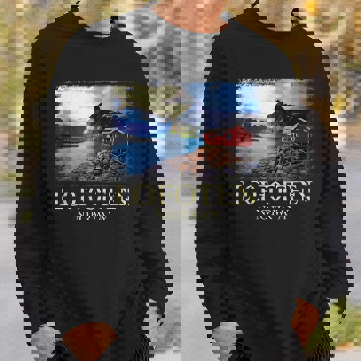 Lofoten ノルウェー キャビン ノルディック フィヨルド ベルゲン オーロラ スウェットシャツ 彼への贈り物