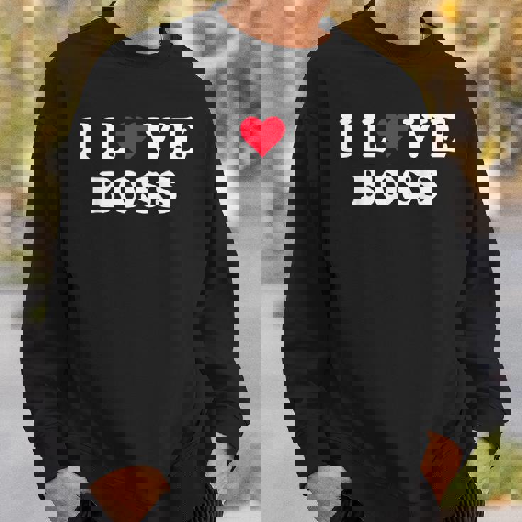 I Love Boss マッチング ガールフレンド&ボーイフレンド ボス名 スウェットシャツ 彼への贈り物