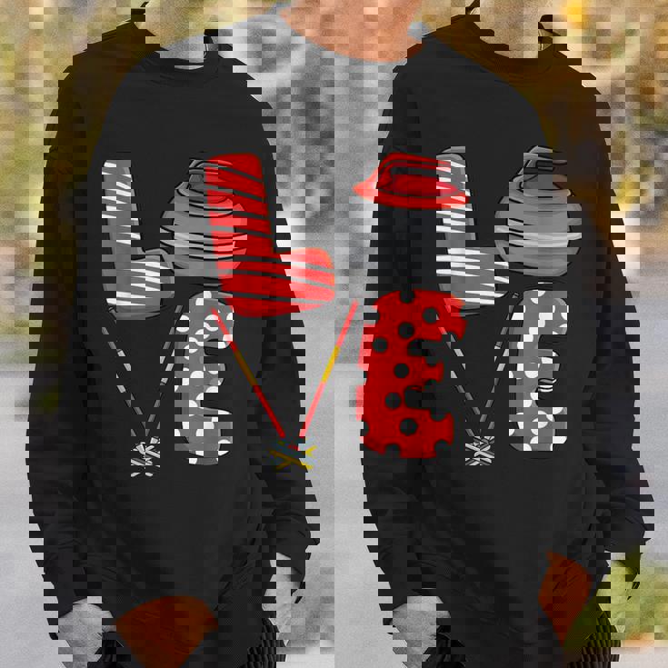 Love Curling ほうき スクワッド カーラー カーリング バレンタインデー スウェットシャツ 彼への贈り物