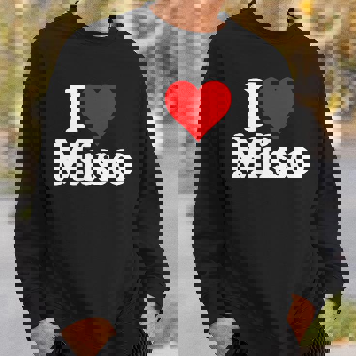 I Love Heart Miso 発酵大豆ペースト ミソスープ スウェットシャツ 彼への贈り物