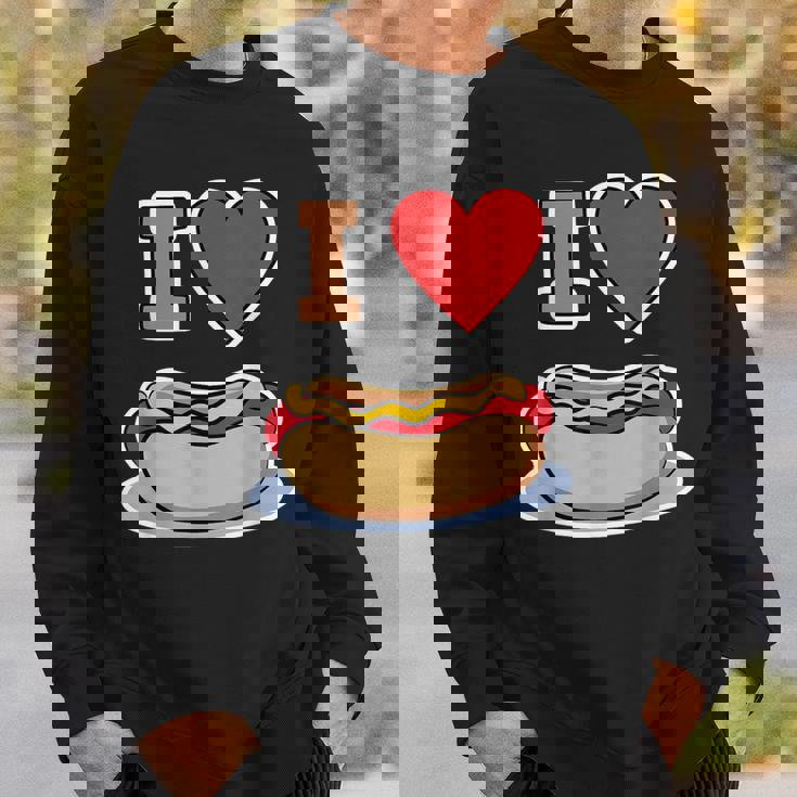 I Love Hot Dog 私はホットドッグを愛している ホットドッグ スウェットシャツ 彼への贈り物