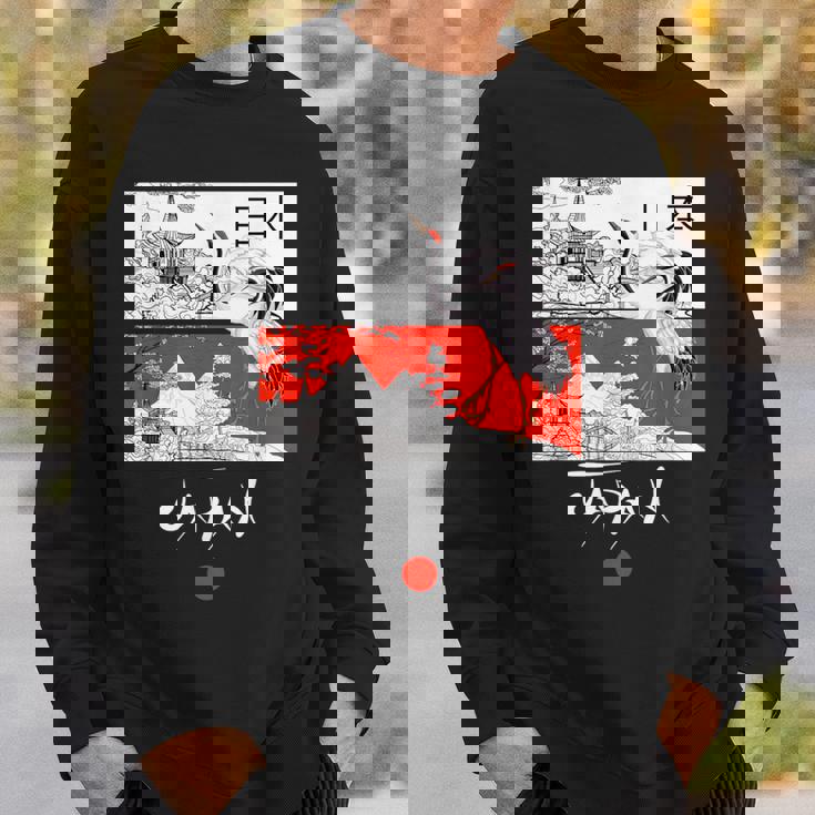 I Love Japan Culture Enjoy Cool Japan Red-Crowned Crane スウェットシャツ 彼への贈り物