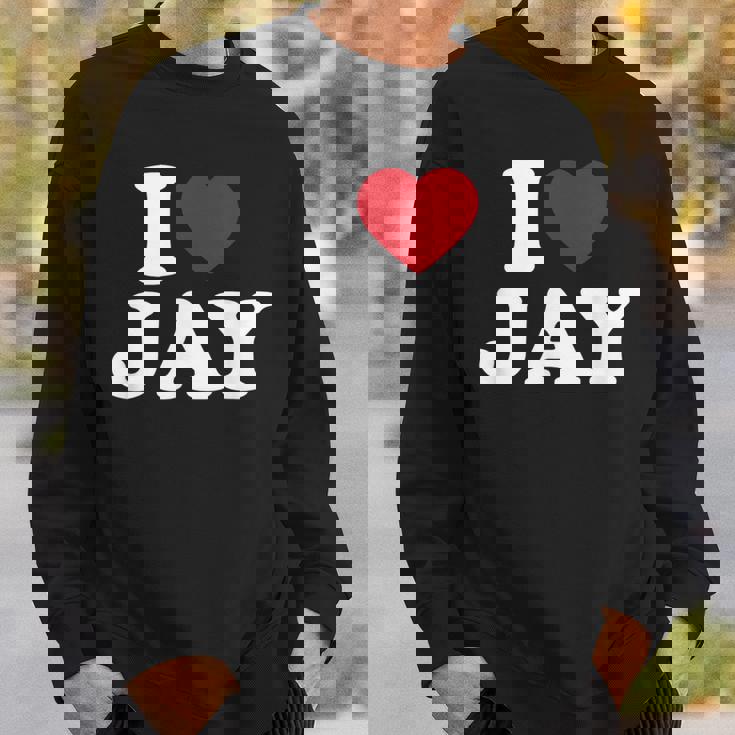 I Love Jay I Heart Jay レッドハート スウェットシャツ 彼への贈り物
