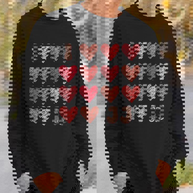 I Love Jj シャツ ハート グルービー パーソナライズ Jj スウェットシャツ 彼への贈り物