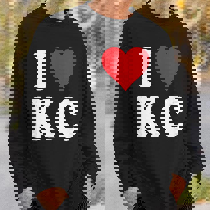 I Love Kc Initials I Heart KC First Last Name K C スウェットシャツ 彼への贈り物