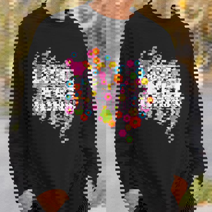 Love Peace Happiness 60年代70年代ヒッピーフラワーパワー スウェットシャツ 彼への贈り物