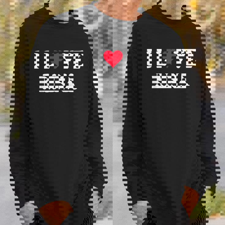 I Love Rina マッチング ガールフレンド&ボーイフレンド リナの名前 スウェットシャツ 彼への贈り物