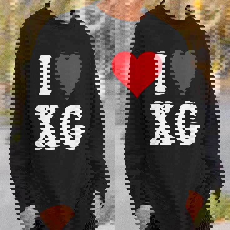 I Love Xg Initials I Heart XG First Last Name X G スウェットシャツ 彼への贈り物