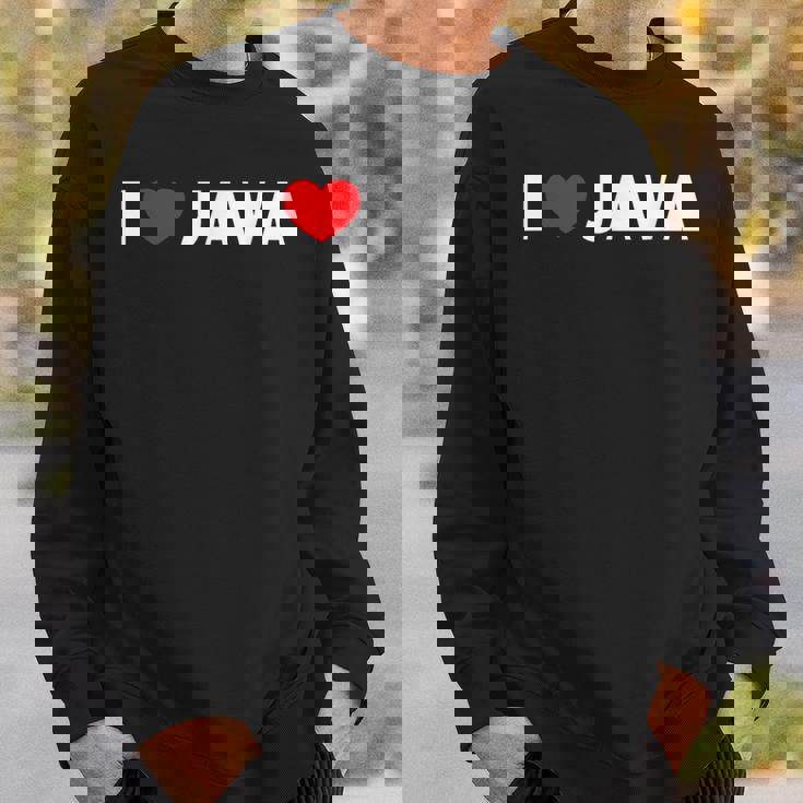 I Love ハート Java スウェットシャツ 彼への贈り物