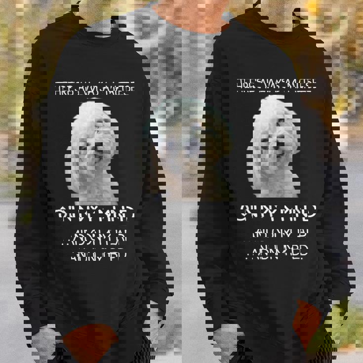 Maltese Puppy Is On My Mind 面白い犬のオーナーデザイン スウェットシャツ 彼への贈り物