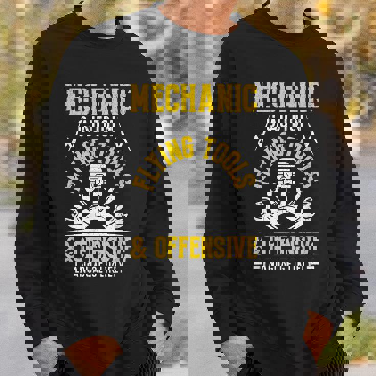 Mechanic Caution Flying Tools 自動車整備士 スウェットシャツ 彼への贈り物