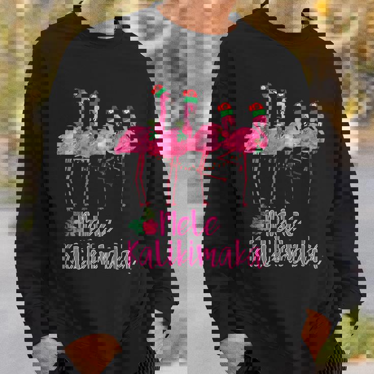 Mele Kalikimaka フラミンゴ ハワイ トロピカルファミリー スウェットシャツ 彼への贈り物