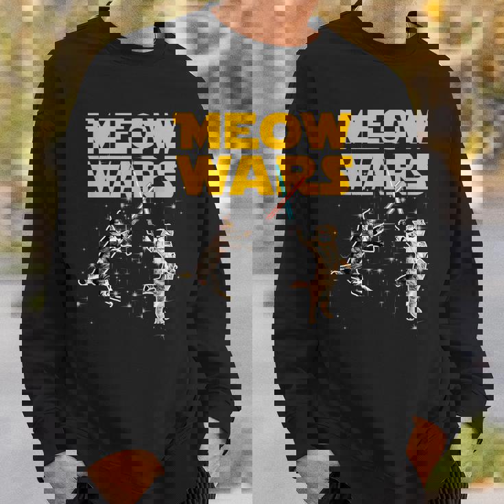 Meow Wars 猫好きのための面白いグラフィック スウェットシャツ 彼への贈り物