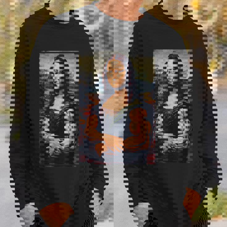 Mona Lisa 上腕二頭筋 ボディービル ジム ワークアウト 面白い モナリザ スウェットシャツ 彼への贈り物