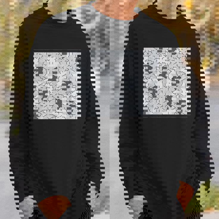 Monotone Aperiodic モノタイルカラー グレータイルパターン スウェットシャツ 彼への贈り物