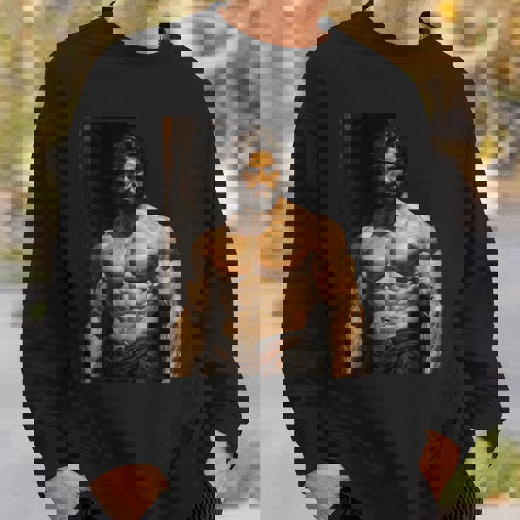 Muscle Man Bodybuilder Gay Daddy Classic Oil Paintingtyle スウェットシャツ 彼への贈り物