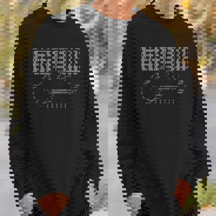 Nashville Tennessee Country Music City スカイラインギター スウェットシャツ 彼への贈り物