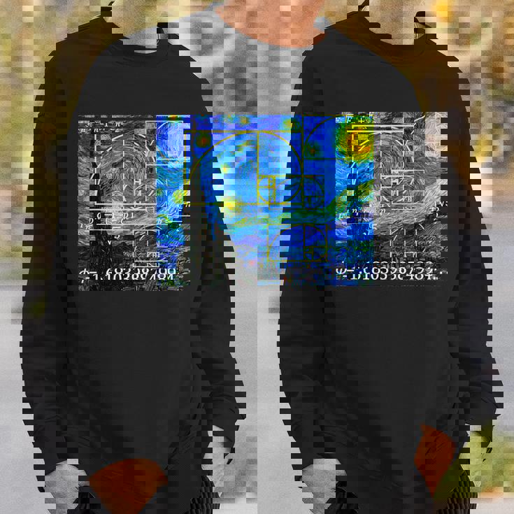 Nerdy 星月夜 フィボナッチ ゴールデン スパイラル 数学の先生 スウェットシャツ 彼への贈り物