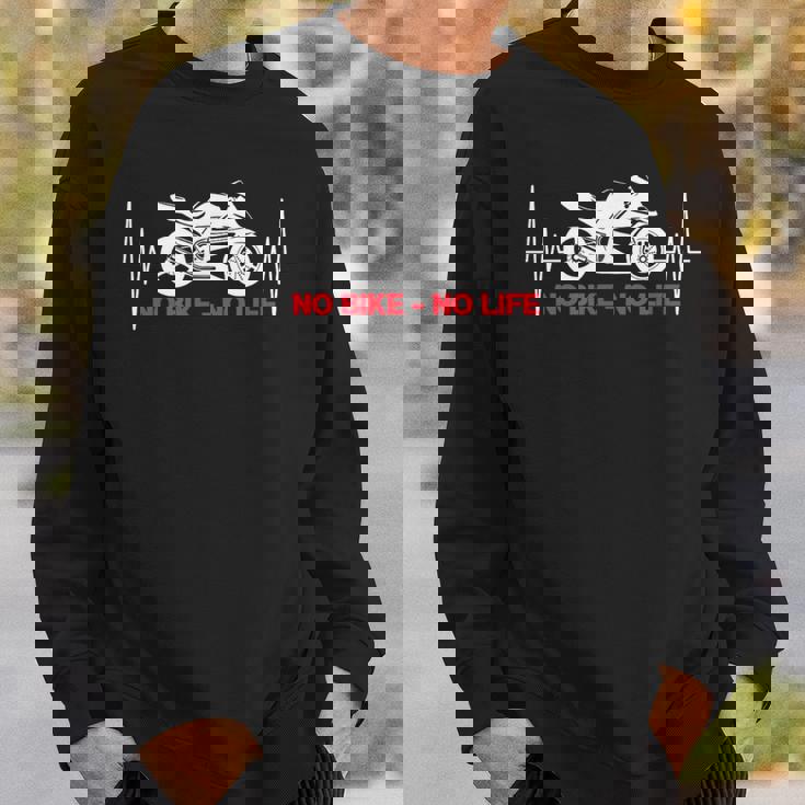 No Bike No Life 面白い オートバイ ハートビート スウェットシャツ 彼への贈り物