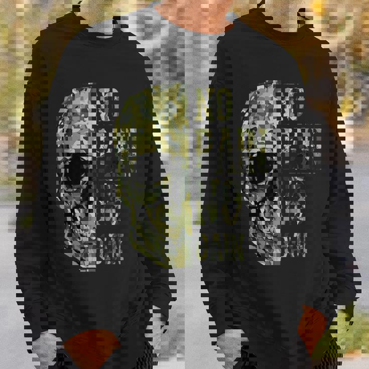 No Pain No Gain- メンズ スカル マインドセット モチベーションジム スウェットシャツ 彼への贈り物