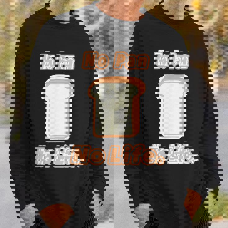 No Pan No Life ノー パン ノーライフ ご飯タイム【変なデザイン屋さん】面白い言葉 スウェットシャツ 彼への贈り物