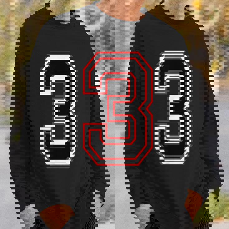 Number Numero Nummer 3 Three 3番 スウェットシャツ 彼への贈り物