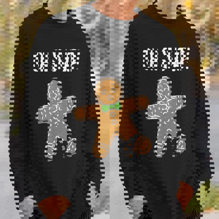 Ohnap ジンジャーブレッドマン クッキー 骨折脚 面白い スウェットシャツ 彼への贈り物