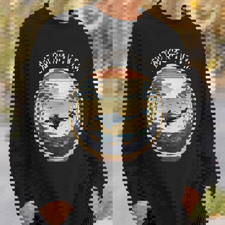 Orca End Captive Free The Orcas 海洋保護活動家 スウェットシャツ 彼への贈り物