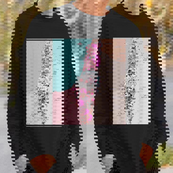 Palestine Map Palestinians Map スウェットシャツ 彼への贈り物