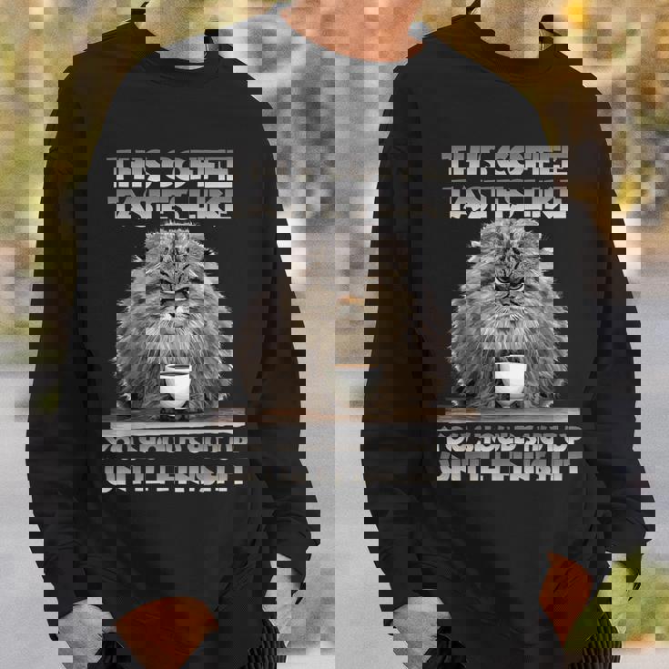 Pallas Catコーヒー愛好家のための朝の不満 マヌルネコ スウェットシャツ 彼への贈り物