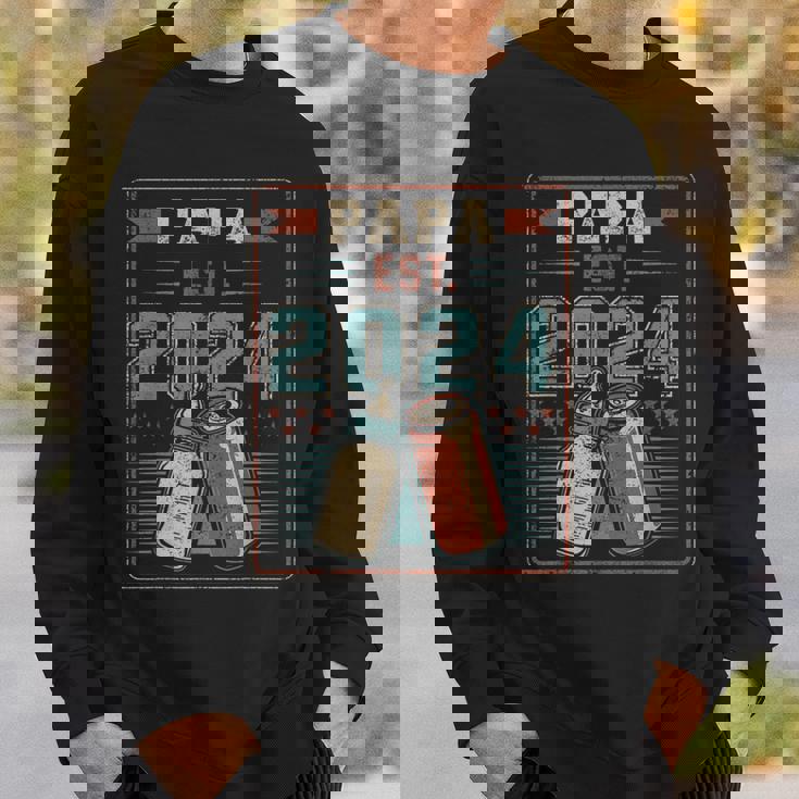 Papa Est 2024 初めてのパパ 父の日 新しい父親の父性 スウェットシャツ 彼への贈り物